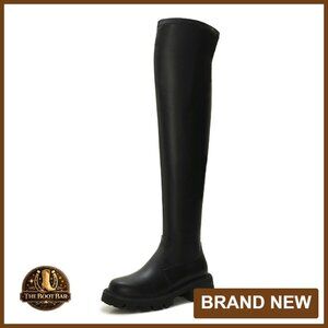 Women's Over-the-Knee Platform Boots Stretch Faux Leather Chunky Sole